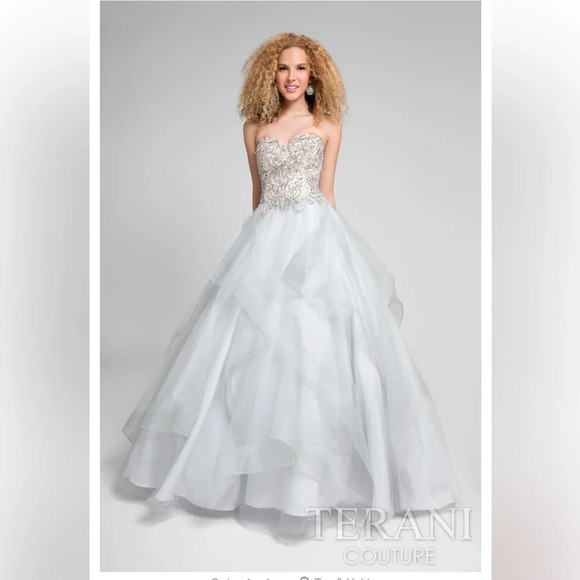 Glamour by Terani Couture Beaded Prom Dress - Picture 1 of 6